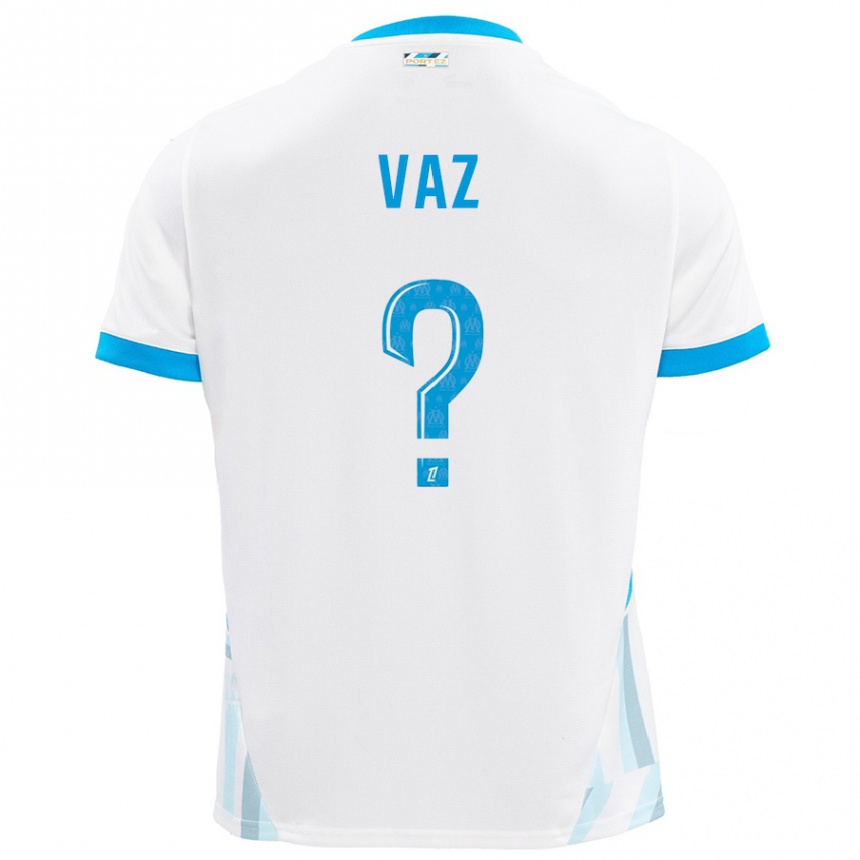 Men Football Robinio Vaz #0 White Sky Blue Home Jersey 2024/25 T-Shirt Uk