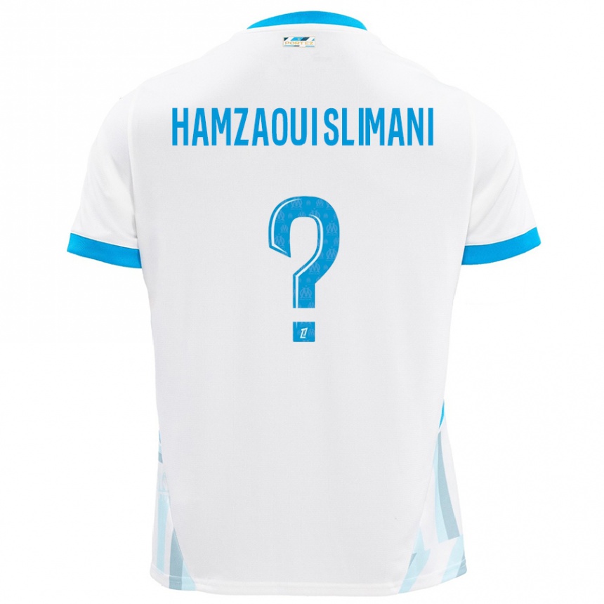 Men Football Hilan Hamzaoui Slimani #0 White Sky Blue Home Jersey 2024/25 T-Shirt Uk