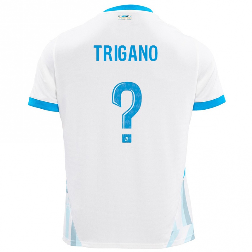 Men Football Paolo Trigano #0 White Sky Blue Home Jersey 2024/25 T-Shirt Uk