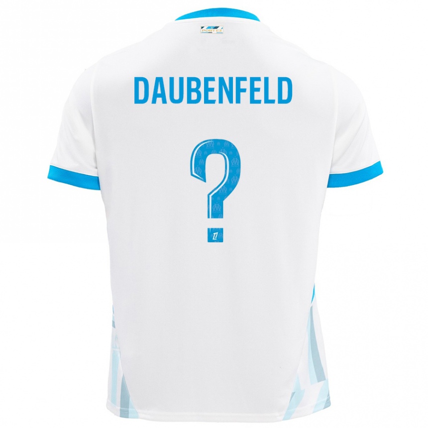 Men Football Lucas Daubenfeld #0 White Sky Blue Home Jersey 2024/25 T-Shirt Uk