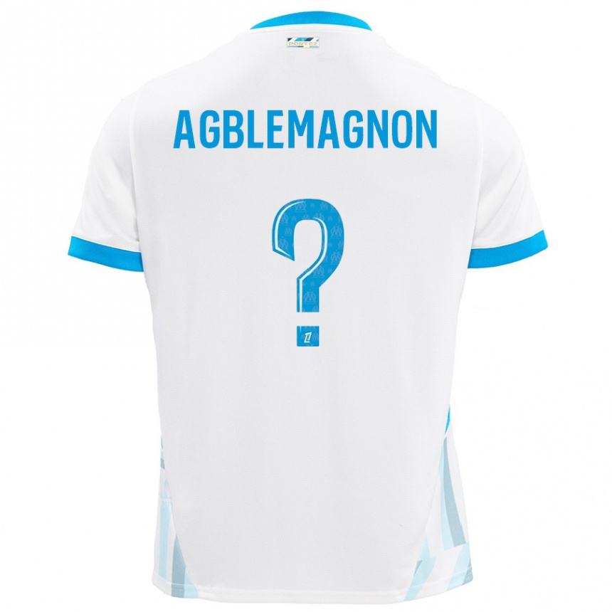 Men Football Jordan Agblemagnon #0 White Sky Blue Home Jersey 2024/25 T-Shirt Uk