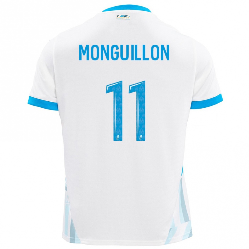 Men Football Coralie Monguillon #11 White Sky Blue Home Jersey 2024/25 T-Shirt Uk