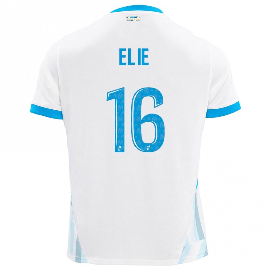 Men Football Anaïs Elie #16 White Sky Blue Home Jersey 2024/25 T-Shirt Uk