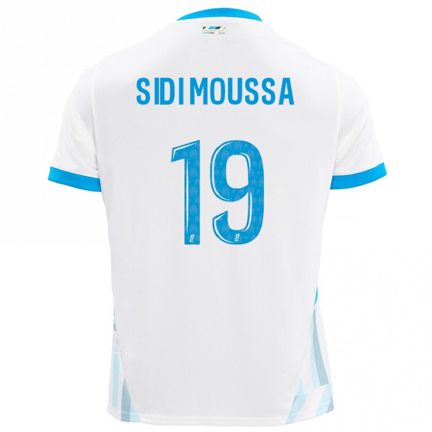 Men Football Salima Sidi Moussa #19 White Sky Blue Home Jersey 2024/25 T-Shirt Uk