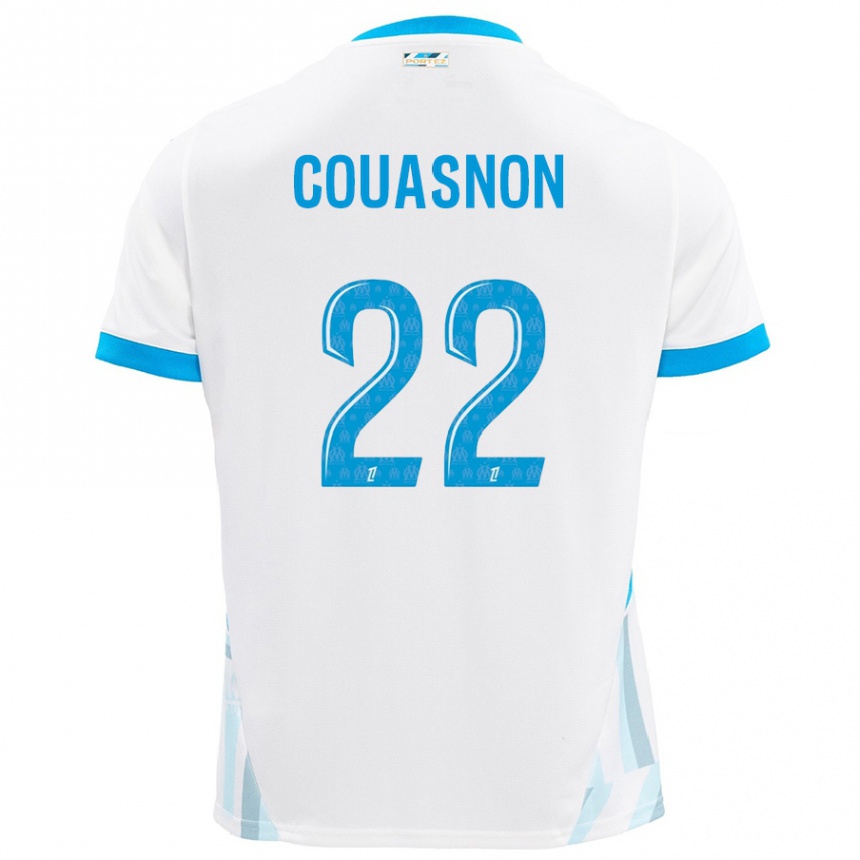 Men Football Roxane Couasnon #22 White Sky Blue Home Jersey 2024/25 T-Shirt Uk