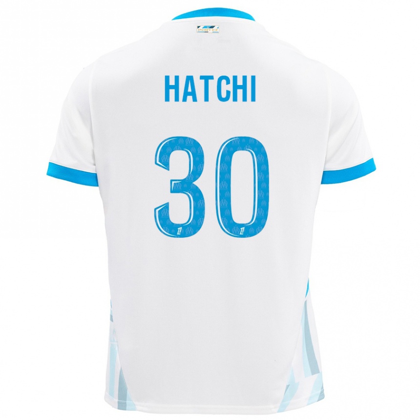 Men Football Anaïs Hatchi #30 White Sky Blue Home Jersey 2024/25 T-Shirt Uk