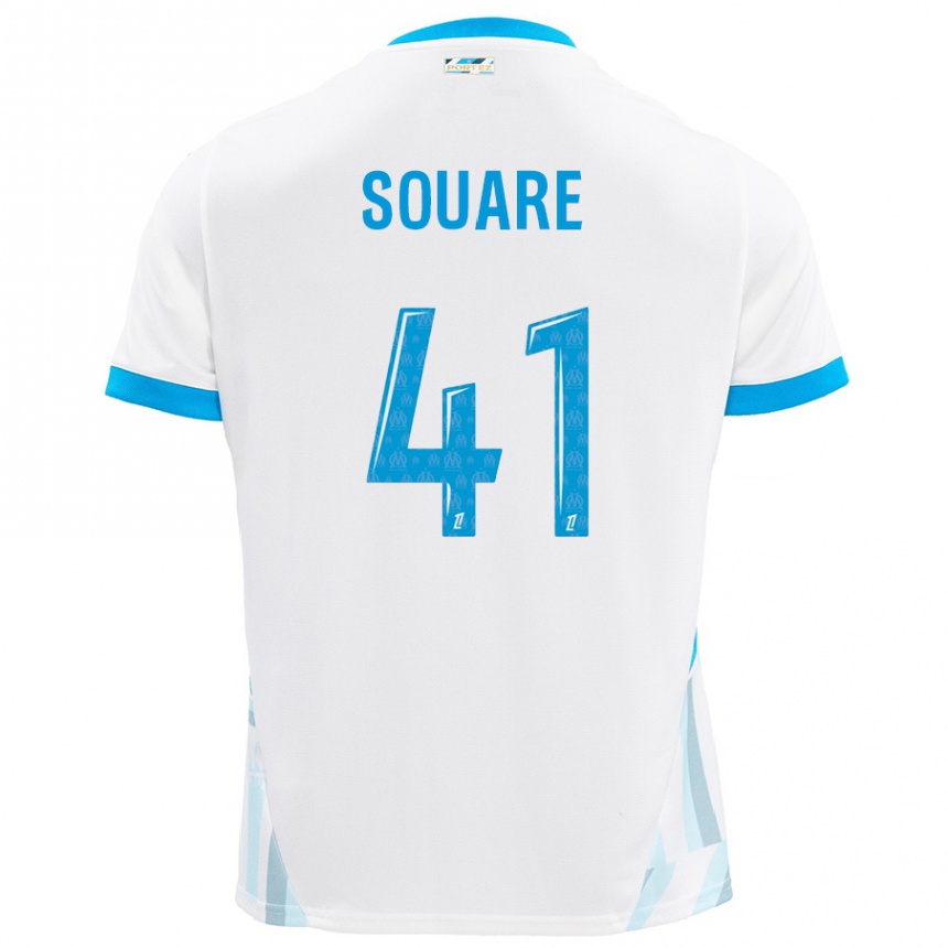 Men Football Cheick Souare #41 White Sky Blue Home Jersey 2024/25 T-Shirt Uk