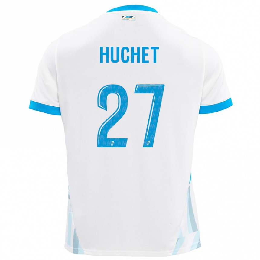 Men Football Sarah Huchet #27 White Sky Blue Home Jersey 2024/25 T-Shirt Uk