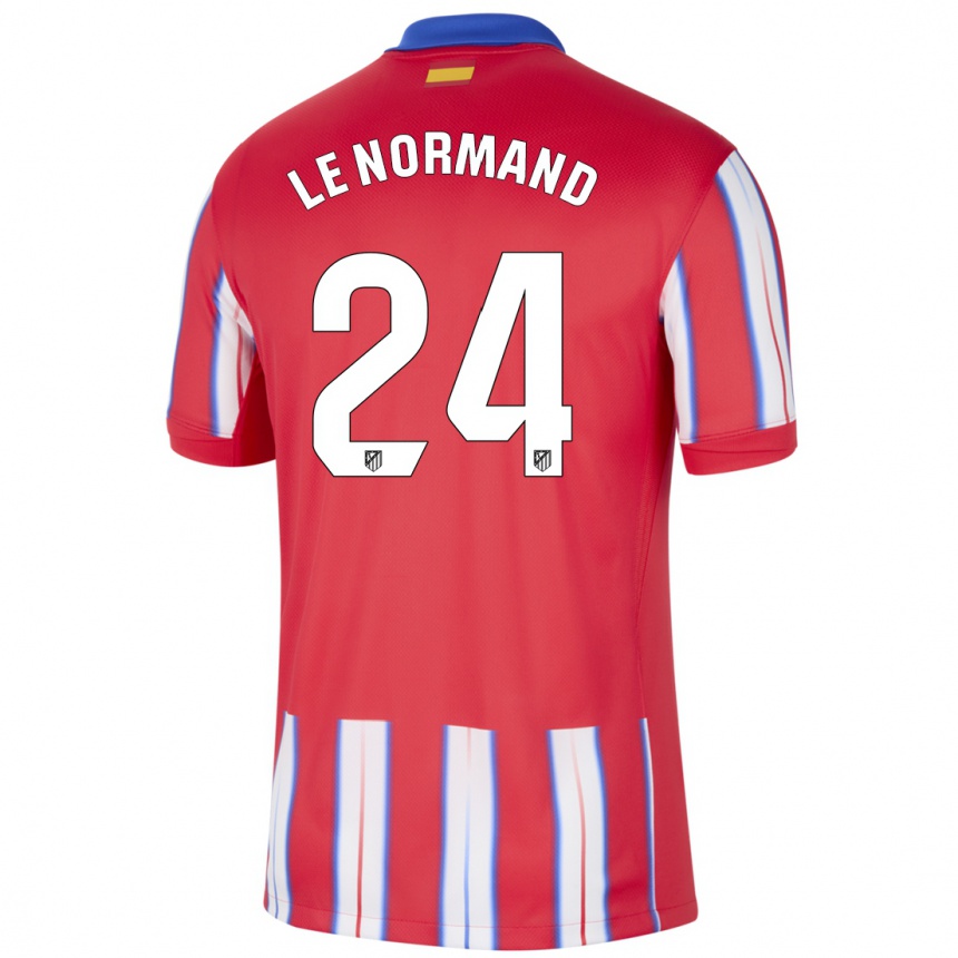 Men Football Robin Le Normand #24 Red White Blue Home Jersey 2024/25 T-Shirt Uk