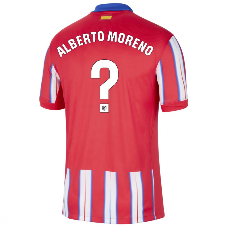 Men Football Alberto Moreno #0 Red White Blue Home Jersey 2024/25 T-Shirt Uk