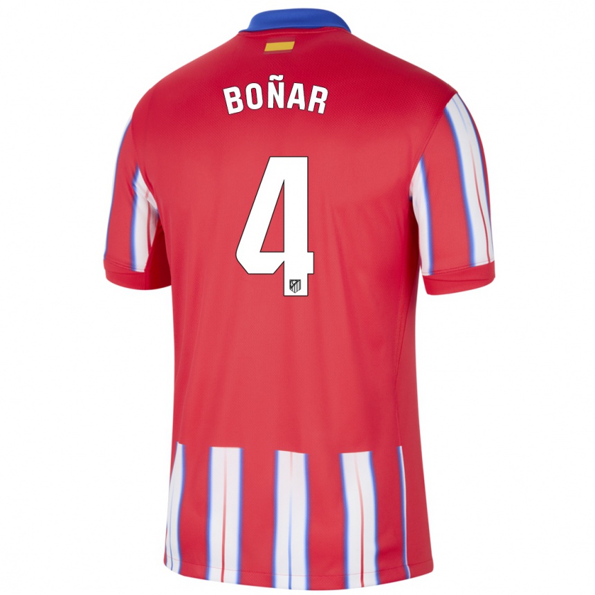 Men Football Javier Boñar #4 Red White Blue Home Jersey 2024/25 T-Shirt Uk