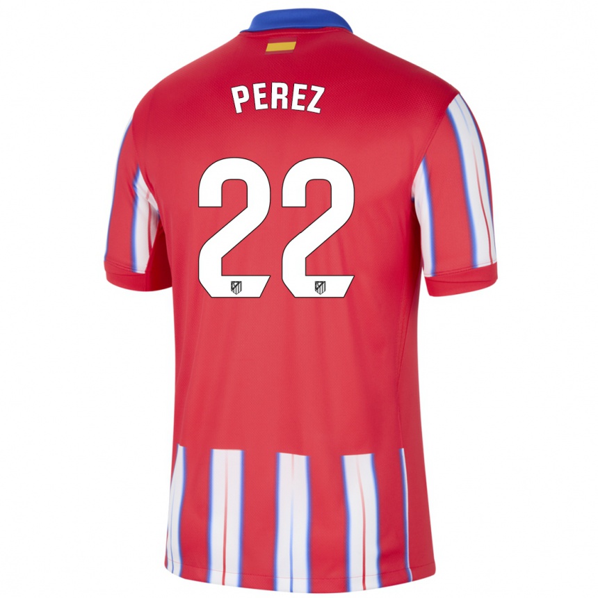 Men Football Pablo Pérez #22 Red White Blue Home Jersey 2024/25 T-Shirt Uk