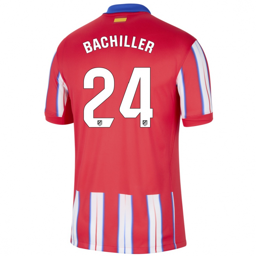 Men Football Iker Bachiller #24 Red White Blue Home Jersey 2024/25 T-Shirt Uk