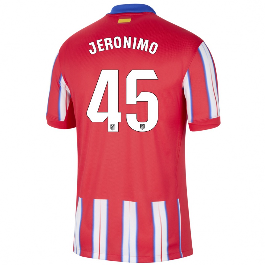 Men Football Isaiah Jeronimo #45 Red White Blue Home Jersey 2024/25 T-Shirt Uk