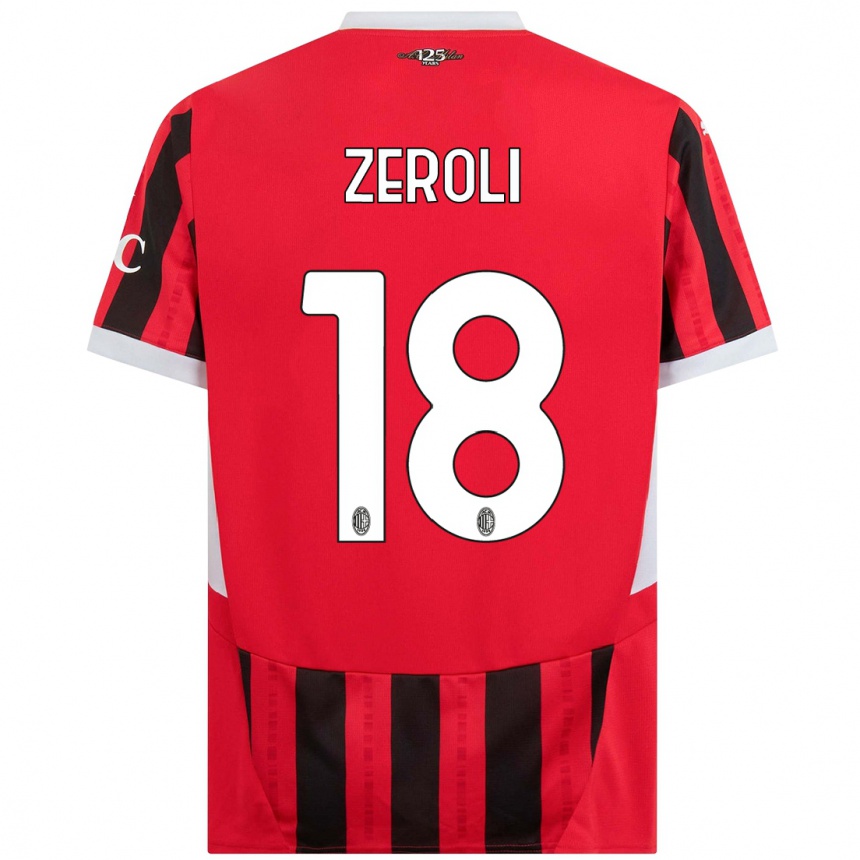 Men Football Kevin Zeroli #18 Red Black Home Jersey 2024/25 T-Shirt Uk