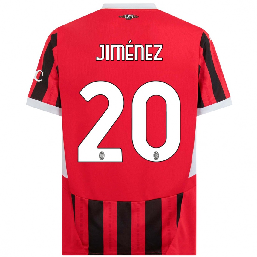 Men Football Álex Jiménez #20 Red Black Home Jersey 2024/25 T-Shirt Uk