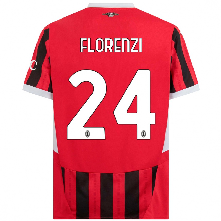 Men Football Alessandro Florenzi #24 Red Black Home Jersey 2024/25 T-Shirt Uk