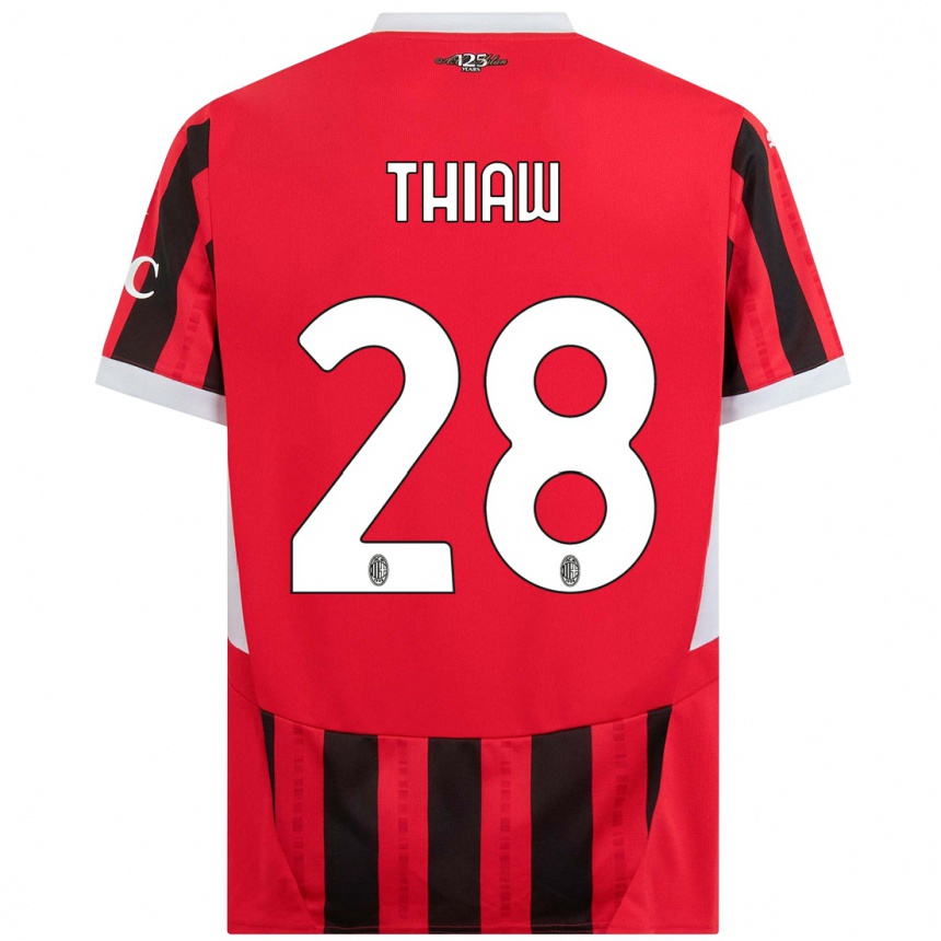 Men Football Malick Thiaw #28 Red Black Home Jersey 2024/25 T-Shirt Uk