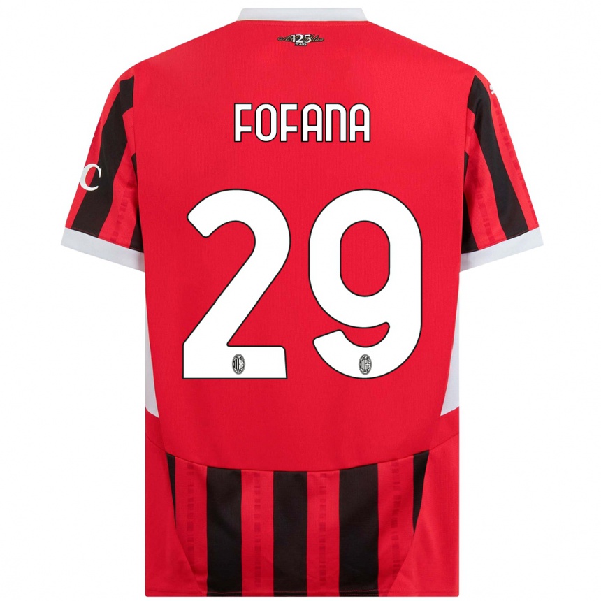 Men Football Youssouf Fofana #29 Red Black Home Jersey 2024/25 T-Shirt Uk