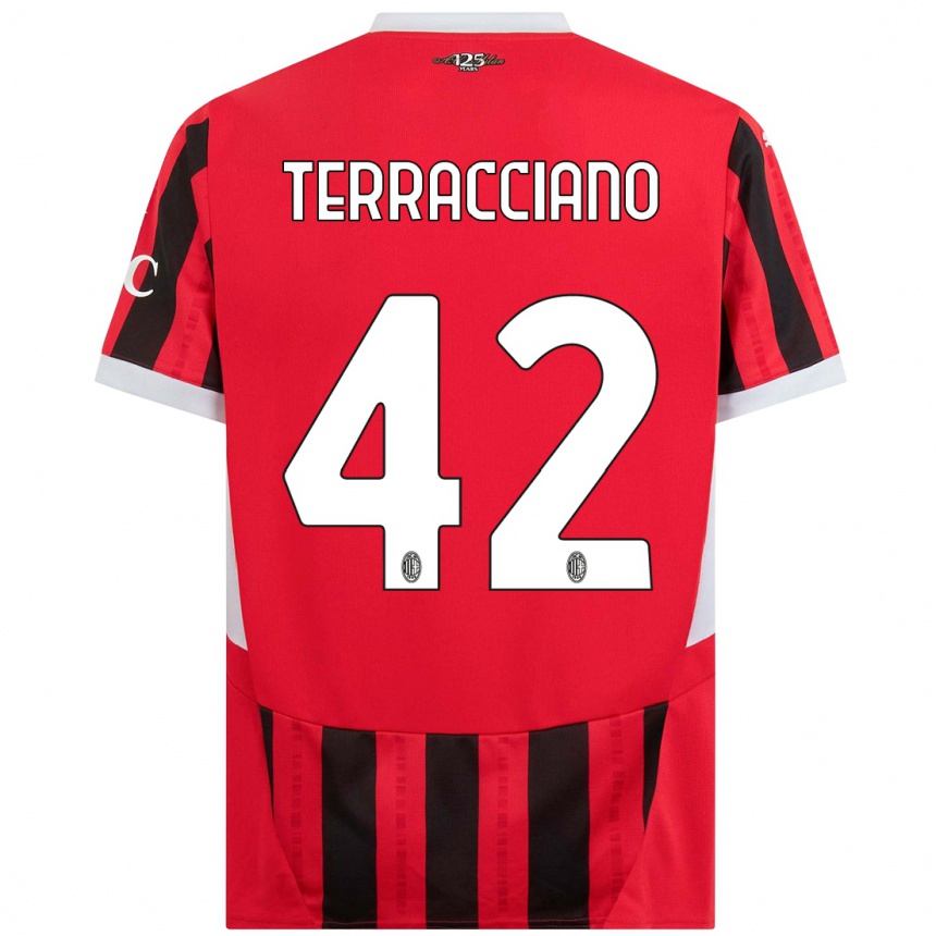 Men Football Filippo Terracciano #42 Red Black Home Jersey 2024/25 T-Shirt Uk