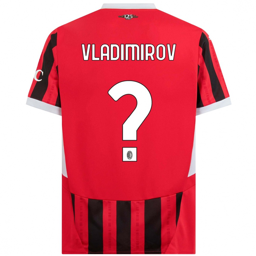 Men Football Valeri Vladimirov #0 Red Black Home Jersey 2024/25 T-Shirt Uk