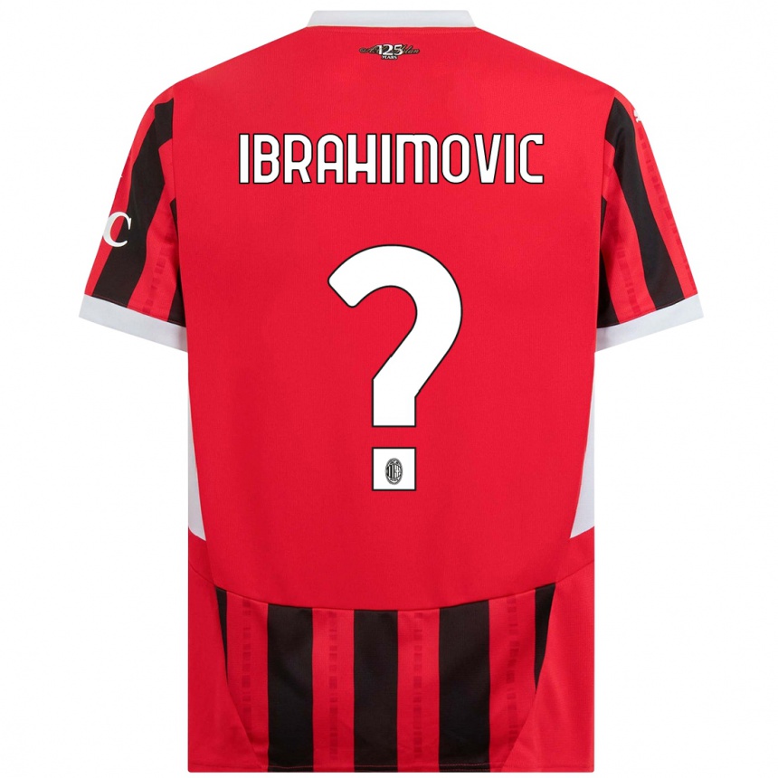 Men Football Vincent Ibrahimovic #0 Red Black Home Jersey 2024/25 T-Shirt Uk