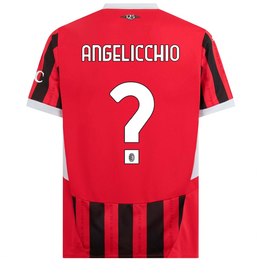 Men Football Mattia Angelicchio #0 Red Black Home Jersey 2024/25 T-Shirt Uk