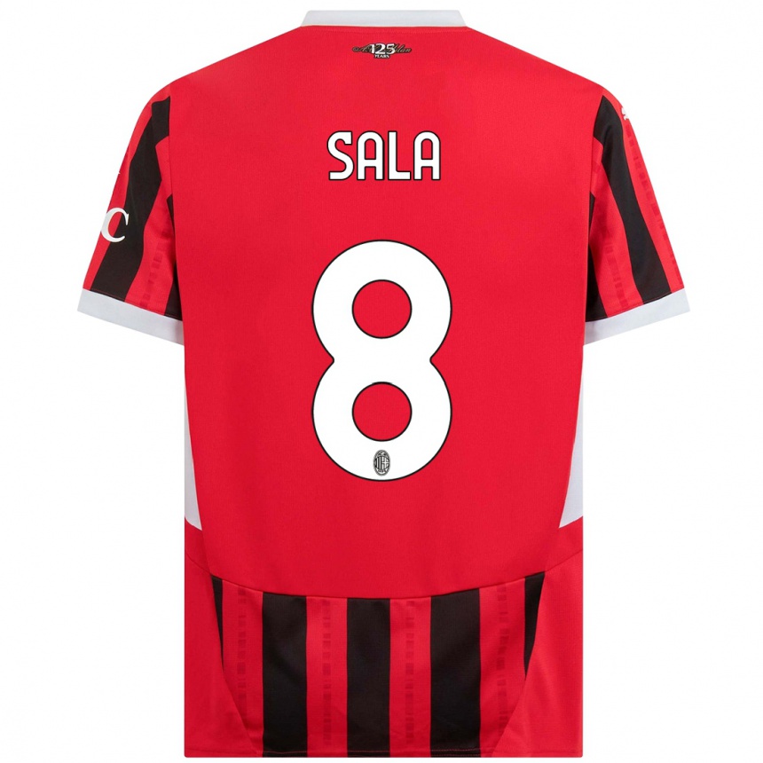 Men Football Emanuele Sala #8 Red Black Home Jersey 2024/25 T-Shirt Uk