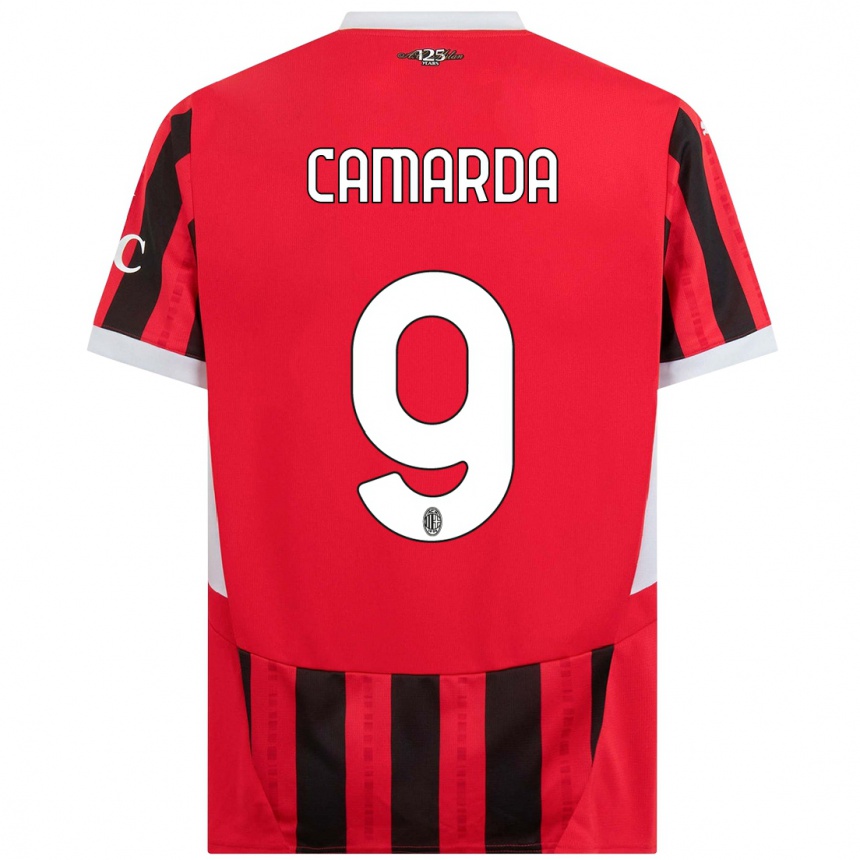 Men Football Francesco Camarda #9 Red Black Home Jersey 2024/25 T-Shirt Uk