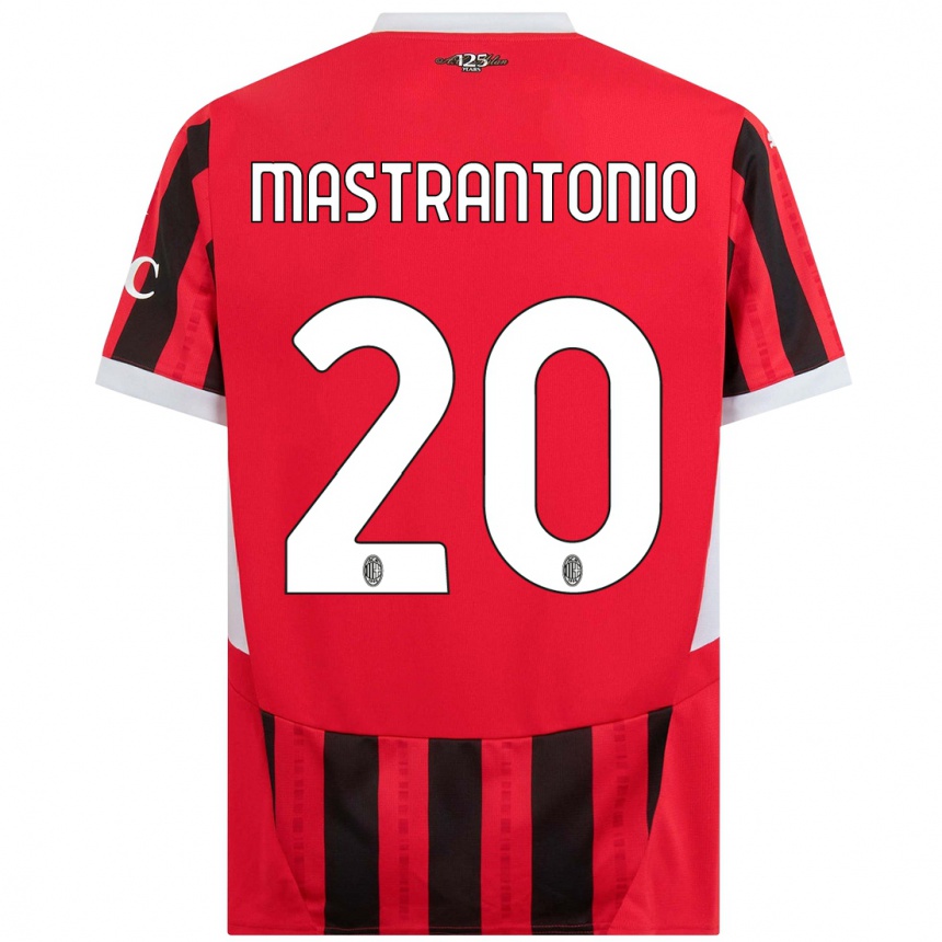 Men Football Davide Mastrantonio #20 Red Black Home Jersey 2024/25 T-Shirt Uk