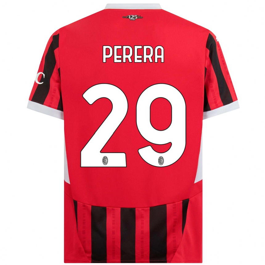 Men Football Nirash Perera #29 Red Black Home Jersey 2024/25 T-Shirt Uk