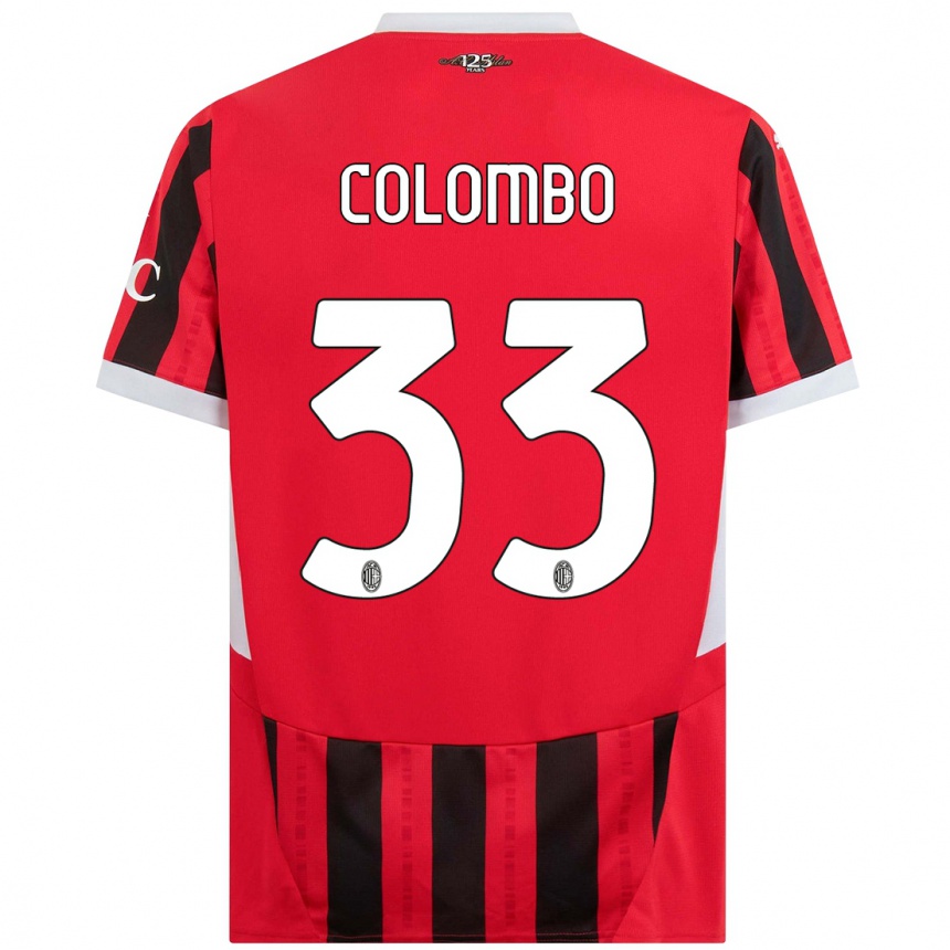 Men Football Federico Colombo #33 Red Black Home Jersey 2024/25 T-Shirt Uk