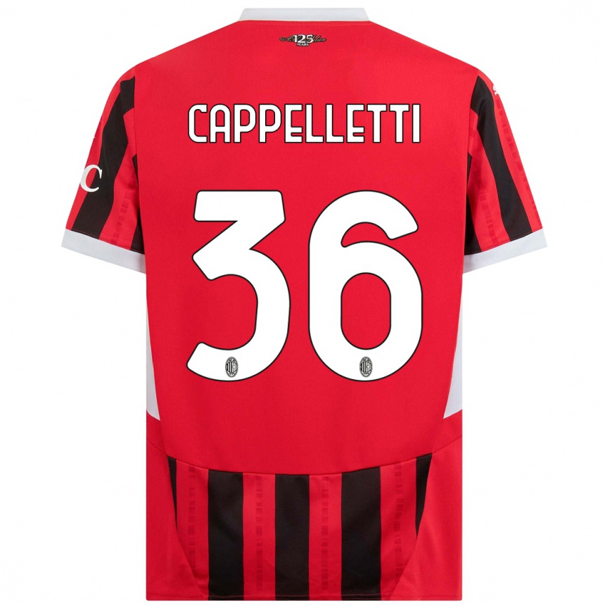 Men Football Mattia Cappelletti #36 Red Black Home Jersey 2024/25 T-Shirt Uk