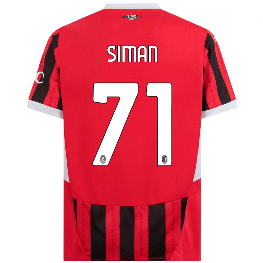 Men Football Alexandru Șiman #71 Red Black Home Jersey 2024/25 T-Shirt Uk