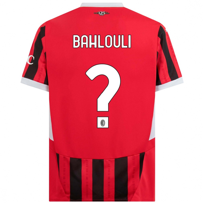 Men Football Nesrine Bahlouli #0 Red Black Home Jersey 2024/25 T-Shirt Uk