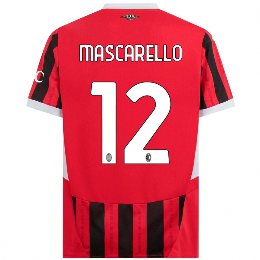 Men Football Marta Mascarello #12 Red Black Home Jersey 2024/25 T-Shirt Uk