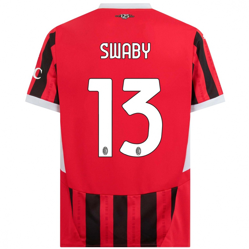 Men Football Allyson Swaby #13 Red Black Home Jersey 2024/25 T-Shirt Uk