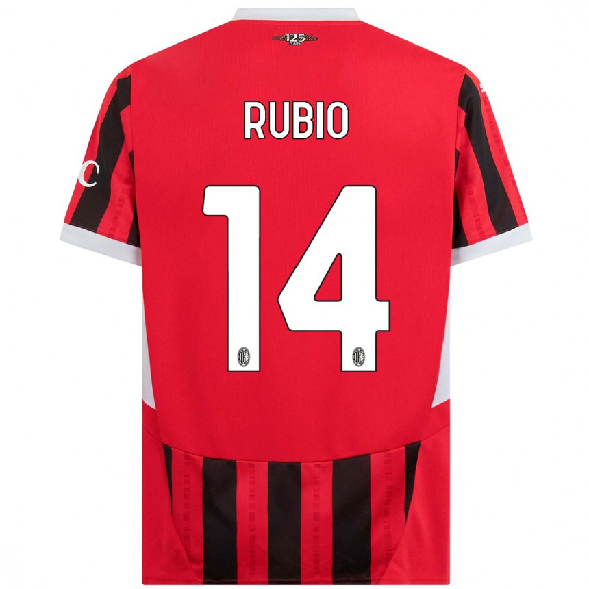 Men Football Silvia Rubio #14 Red Black Home Jersey 2024/25 T-Shirt Uk