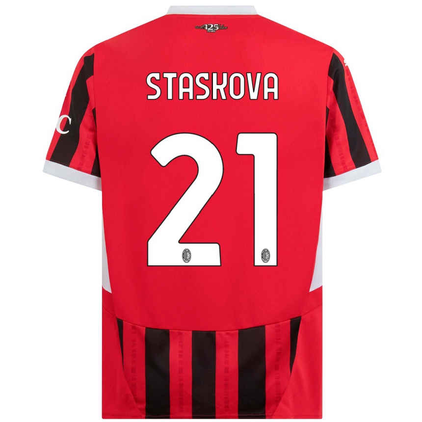 Men Football Andrea Stašková #21 Red Black Home Jersey 2024/25 T-Shirt Uk