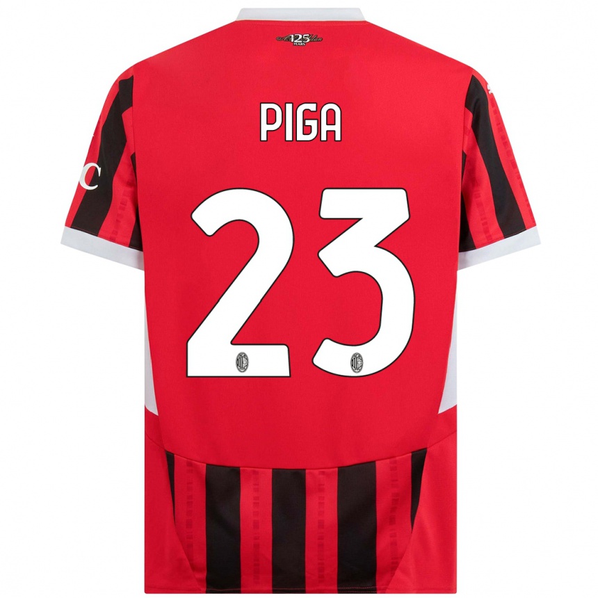 Men Football Julie Piga #23 Red Black Home Jersey 2024/25 T-Shirt Uk