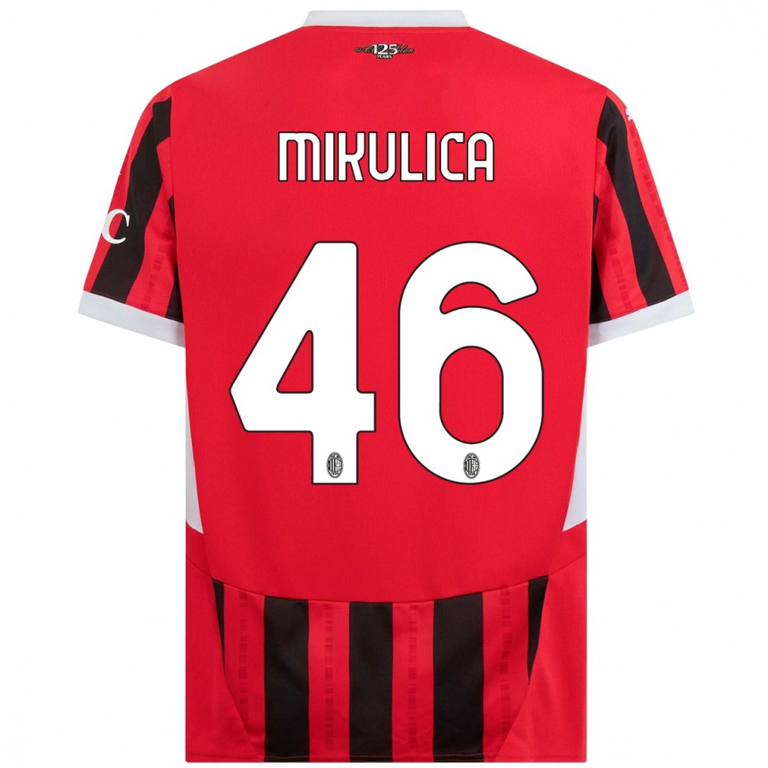 Men Football Petra Mikulica #46 Red Black Home Jersey 2024/25 T-Shirt Uk