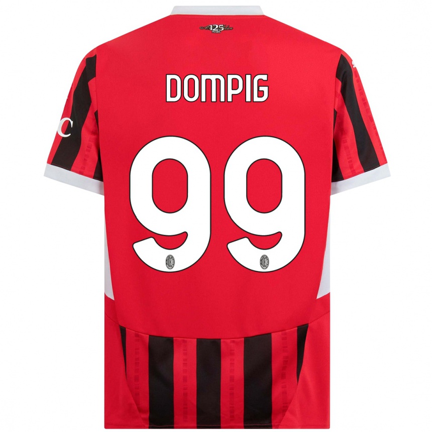 Men Football Chanté Dompig #99 Red Black Home Jersey 2024/25 T-Shirt Uk