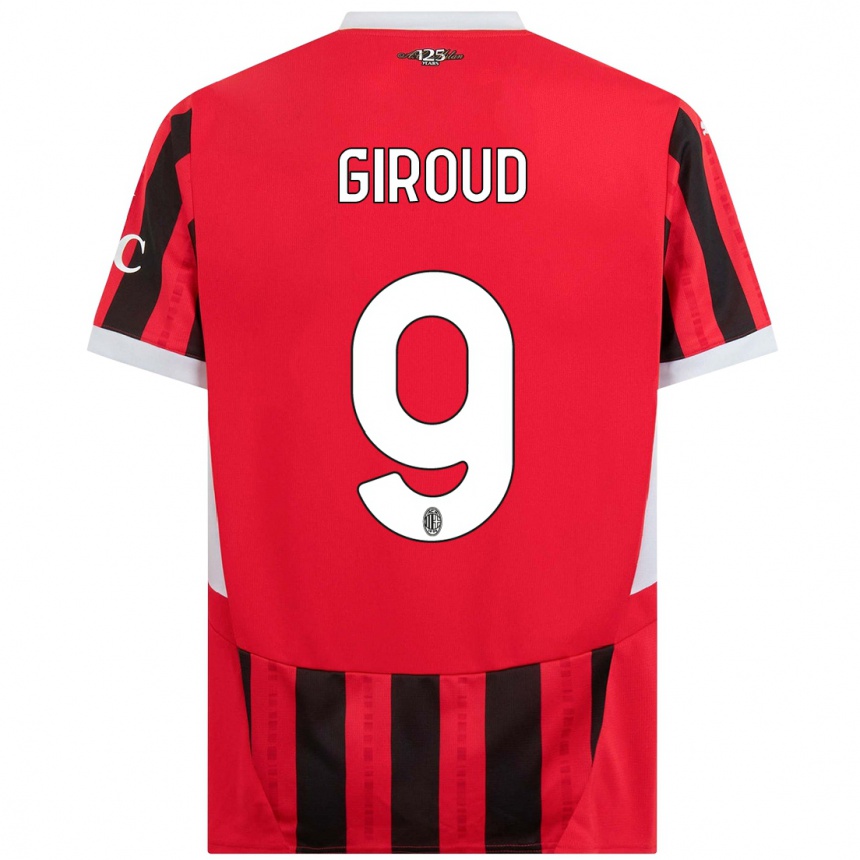 Men Football Olivier Giroud #9 Red Black Home Jersey 2024/25 T-Shirt Uk