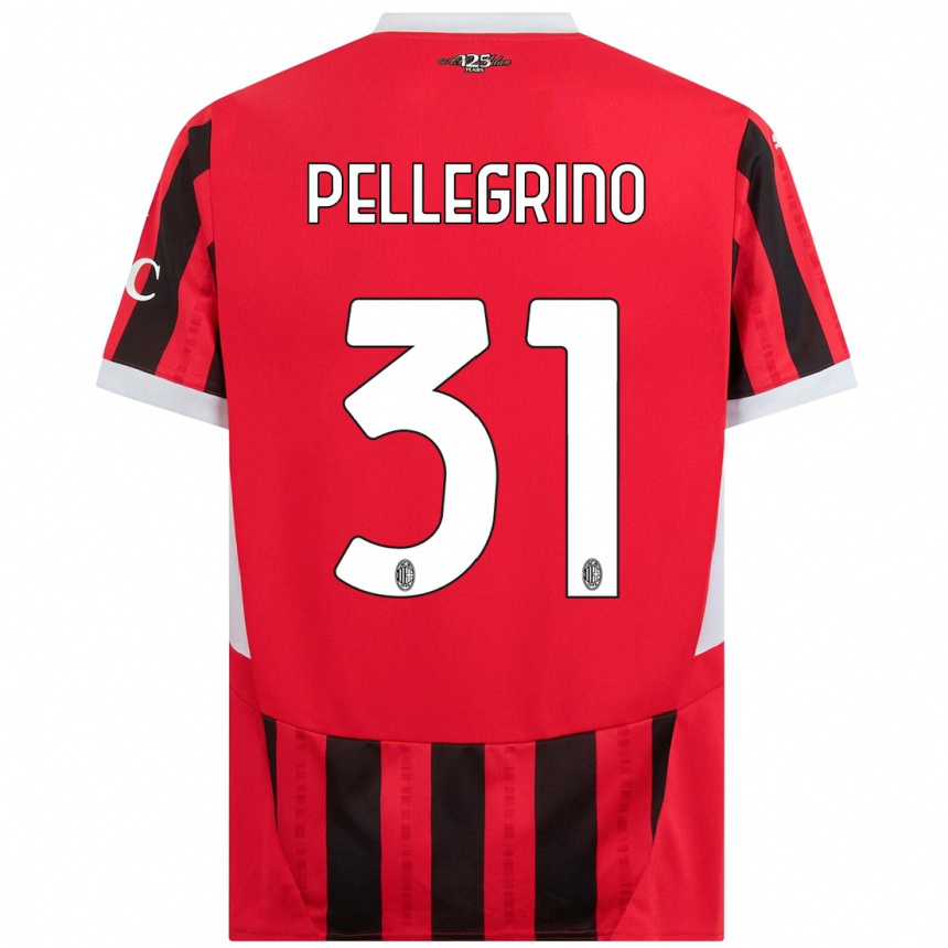 Men Football Marco Pellegrino #31 Red Black Home Jersey 2024/25 T-Shirt Uk