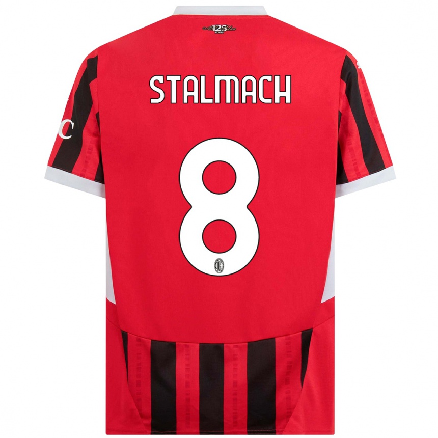 Men Football Dariusz Stalmach #8 Red Black Home Jersey 2024/25 T-Shirt Uk