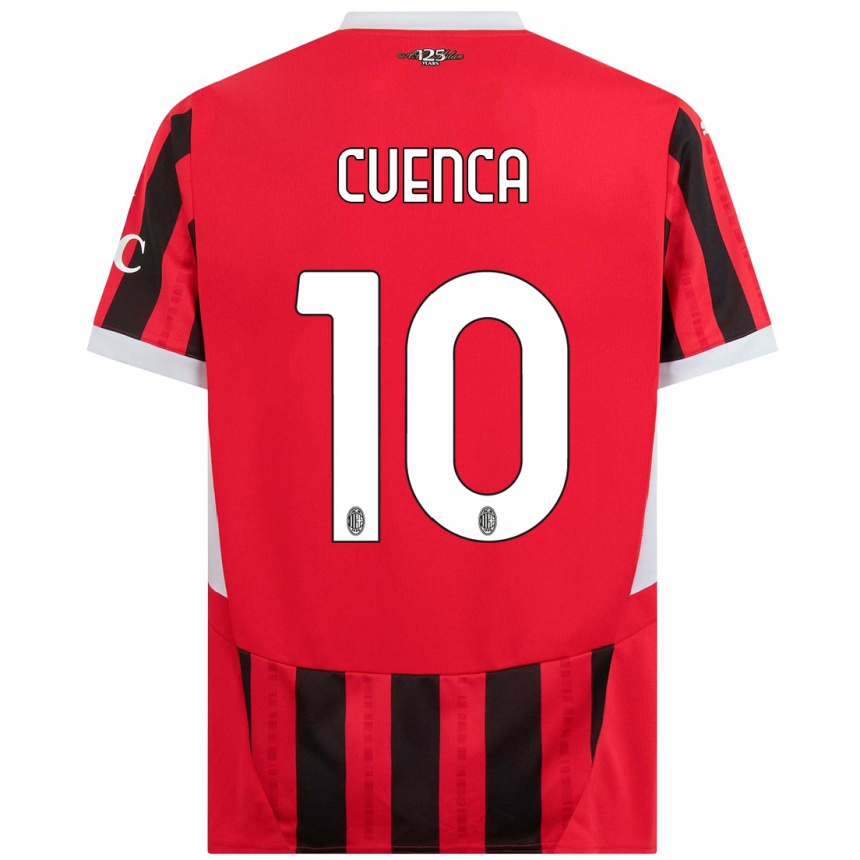 Men Football Hugo Cuenca #10 Red Black Home Jersey 2024/25 T-Shirt Uk