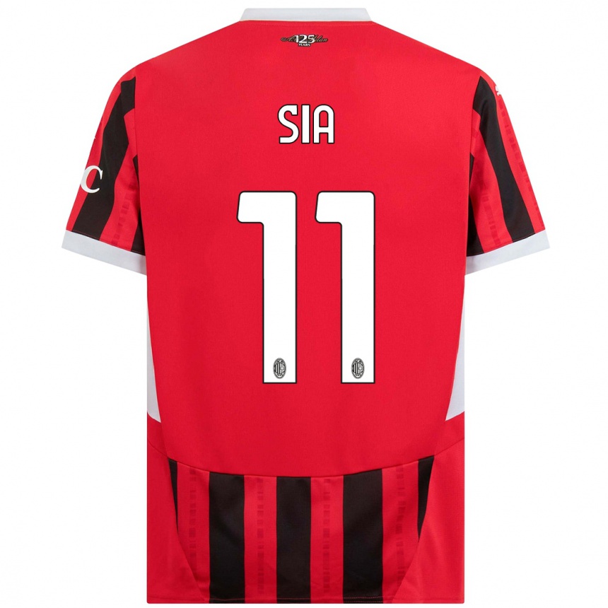 Men Football Diego Sia #11 Red Black Home Jersey 2024/25 T-Shirt Uk