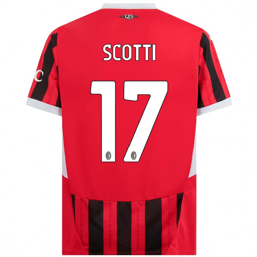 Men Football Filippo Scotti #17 Red Black Home Jersey 2024/25 T-Shirt Uk