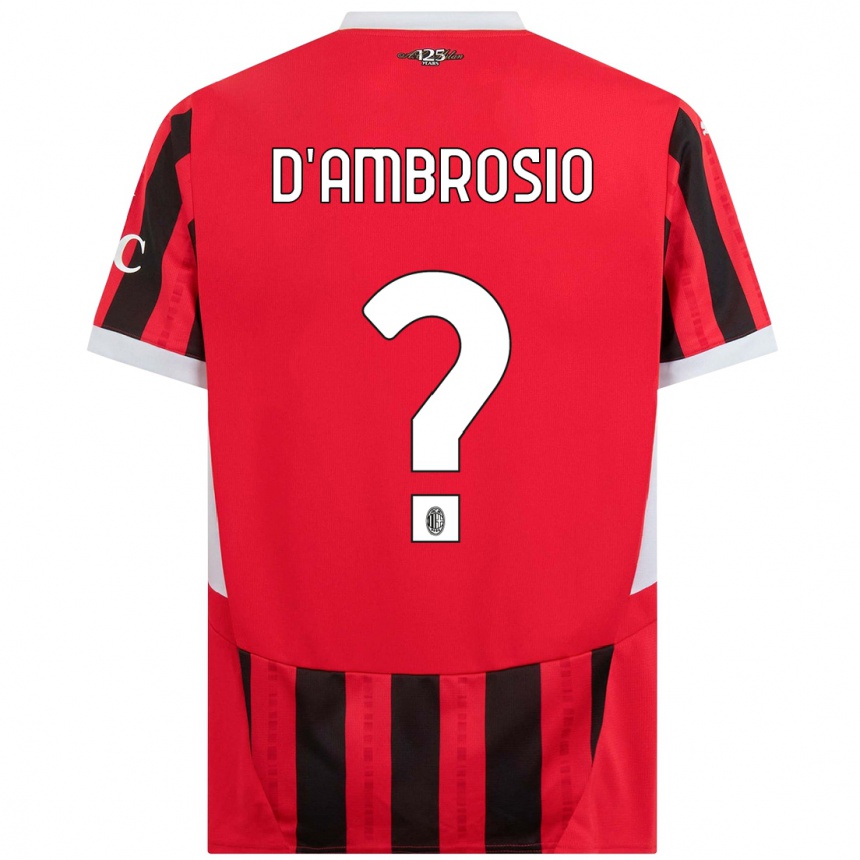 Men Football Antonio D'ambrosio #0 Red Black Home Jersey 2024/25 T-Shirt Uk