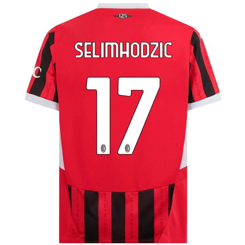 Men Football Noa Selimhodzic #17 Red Black Home Jersey 2024/25 T-Shirt Uk